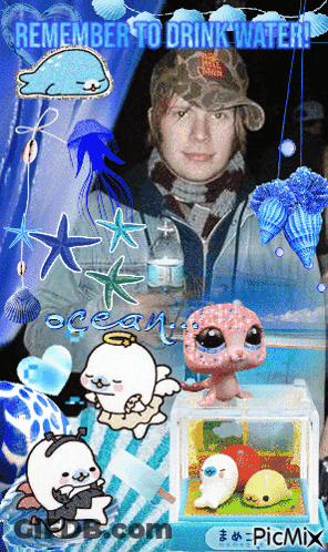 Man Holding Water Bottle Remember To Drink Water GIF