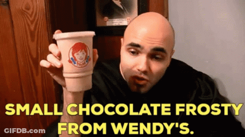 Man Holding Wendy's Chocolate Frosty GIF