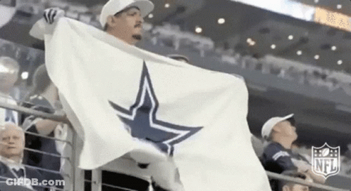 Man Holding White Flag With Blue Star GIF