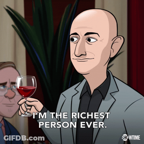 Man Holding Wine Says I'm The Richest Person Ever GIF