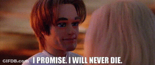 Man Holding Woman's Hand Promises I Will Never Die GIF
