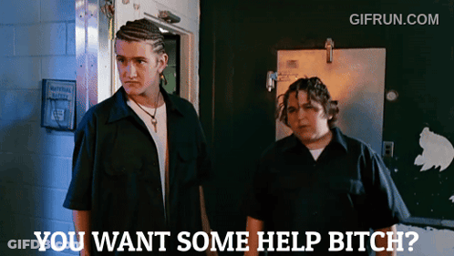 Man Holding Yellow Balloon Over Woman With Caption I Had Sadness For Breakfast Today GIF