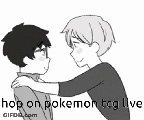 Man Hugging Another Hop On Pokemon TCG Live GIF