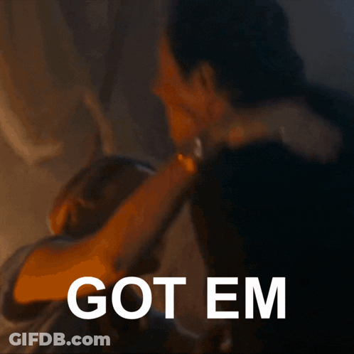 Man Hugging Another Man Saying Got Em GIF