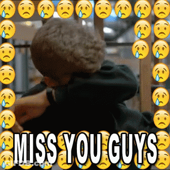 Man Hugging Another Man Saying Miss You Guys GIF