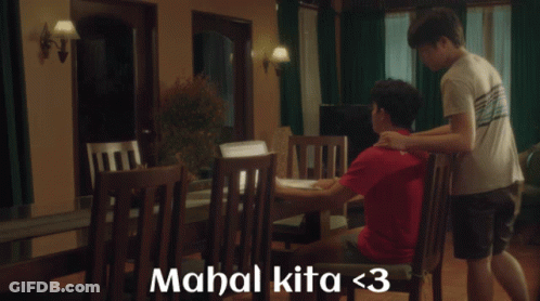 Man Hugging Another Man With Mahal Kita < 3 GIF