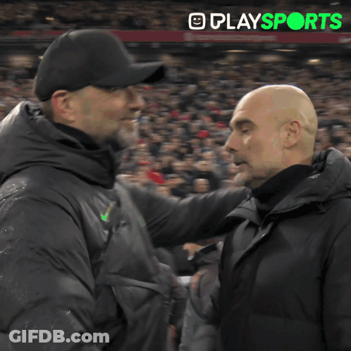 Man Hugging Man With Playsports Logo GIF