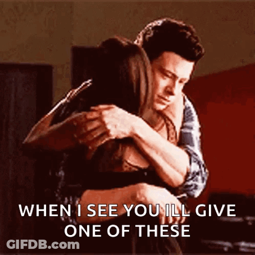 Man Hugging Woman Saying When I See You GIF