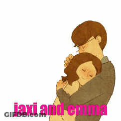 Man Hugging Woman With Names Jaxi And Emma GIF