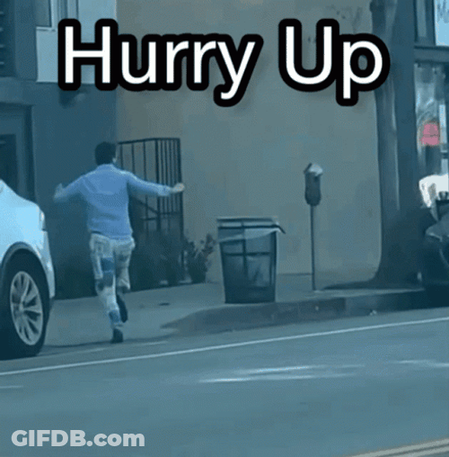 Man Hurry Up Running In Alley GIF