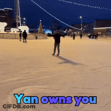 Man Ice Skating With Yan Owns You GIF