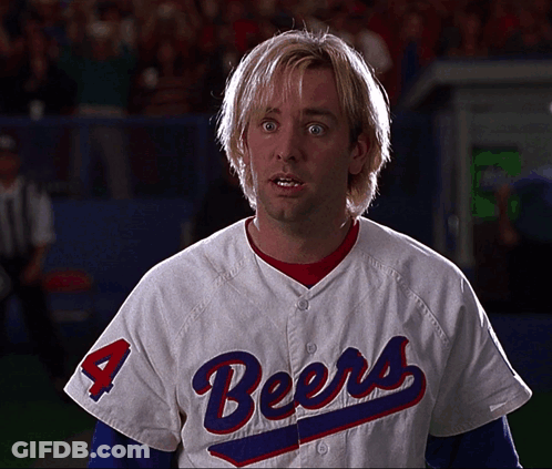 Man In 4 Beers Jersey On Baseball Field GIF