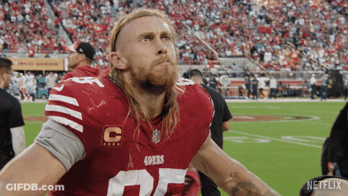 Man In 49Ers Jersey On Football Field GIF