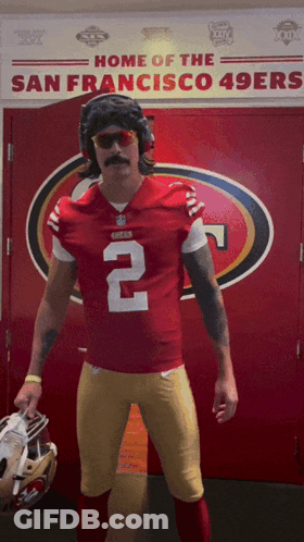 Man In 49Ers Uniform Standing GIF