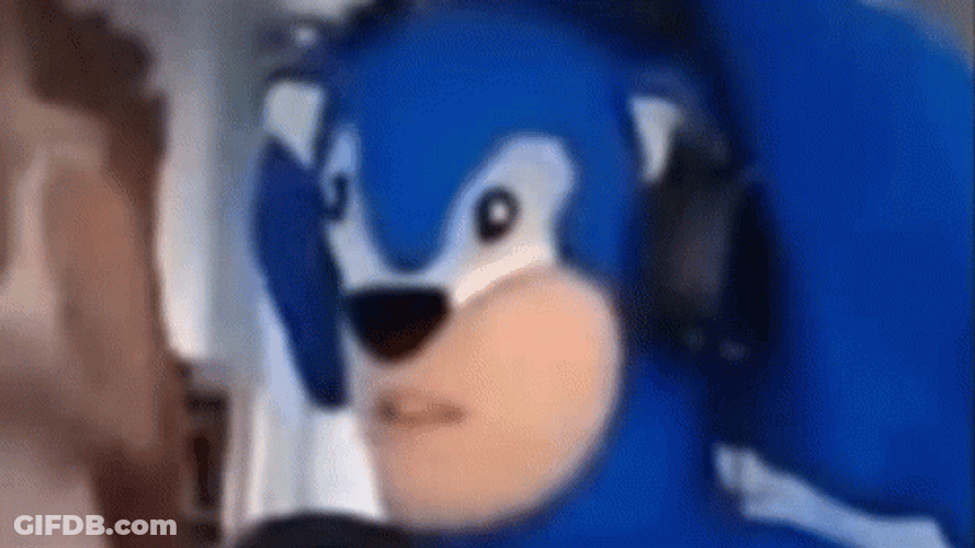 Man In A Sonic Attire Looking Funny GIF