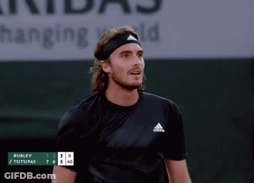 Man In Adidas Headband And Black Shirt Smiling GIF