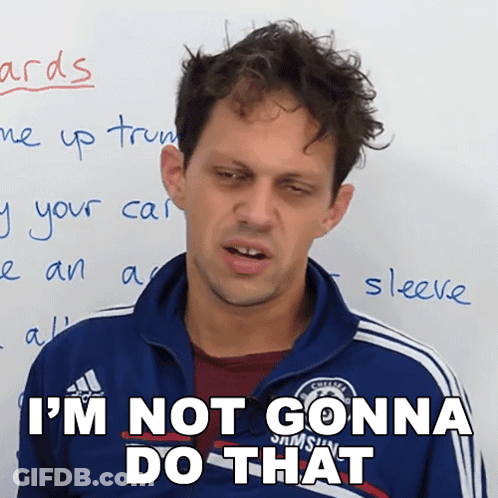 Man In Adidas Jacket Says I'm Not Gonna Do That GIF