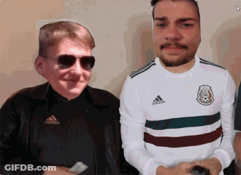 Man In Adidas Shirt Next To Man In Sunglasses GIF