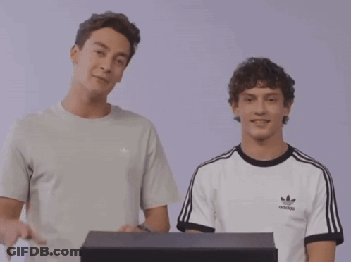 Man In Adidas T-Shirt Pointing GIF