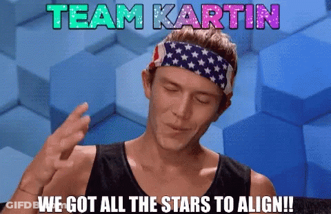 Man In American Flag Headband Says Team Kartin We Got All Stars To Align GIF
