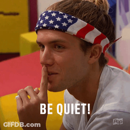 Man In American Flag Headband Shushing Be Quiet GIF