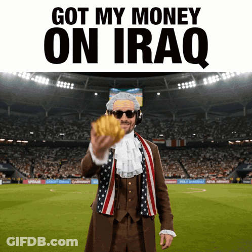 Man In American Flag Outfit Holding Fries GIF