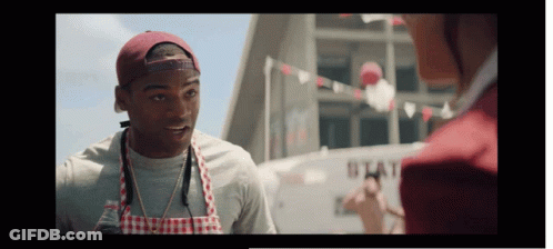 Man In Apron And Hat Talking GIF