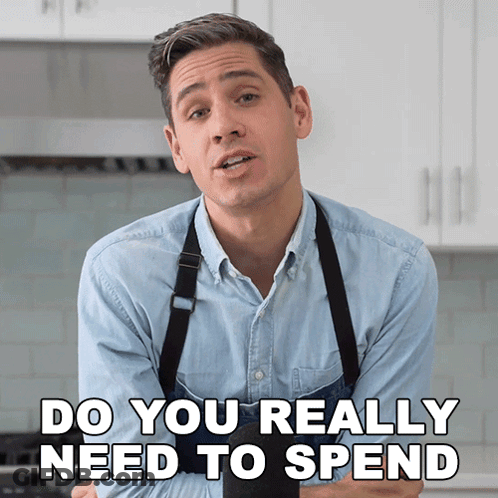 Man In Apron Asking If He Really Needs To Spend GIF