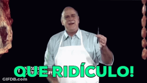 Man In Apron Holding Knife Saying Que Ridiculo GIF