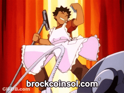 Man In Apron Holding Vacuum Cleaner Brockcoinsol.com GIF