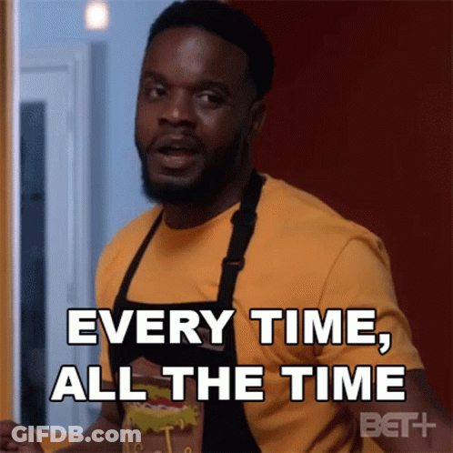 Man In Apron Saying Every Time All The Time GIF