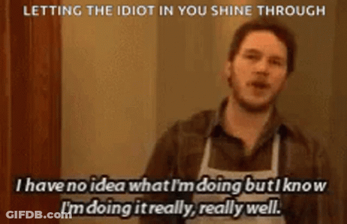 Man In Apron Saying Letting Idiot Shine GIF
