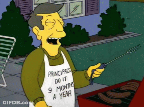 Man In Apron Saying Principals Do It 9 Months GIF