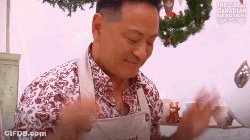 Man In Apron Saying The Great Canadian Baking Show GIF