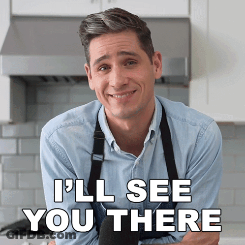 Man In Apron Smiling Says I'll See You There GIF
