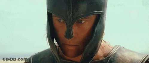Man In Armor And Helmet With Open Mouth GIF