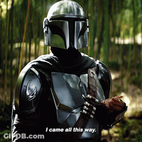 Man In Armor Saying I Came All This Way GIF