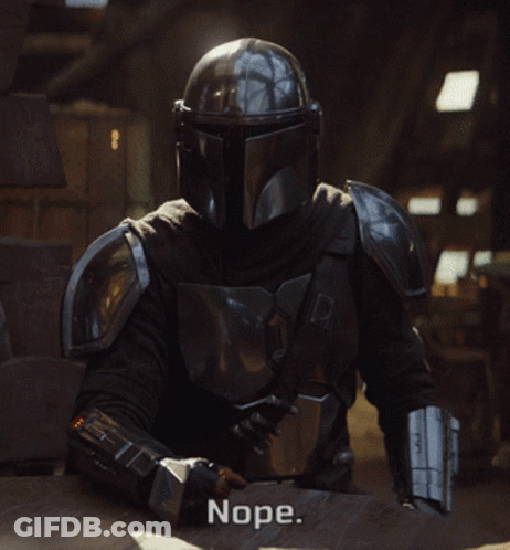 Man In Armor Saying Nope GIF