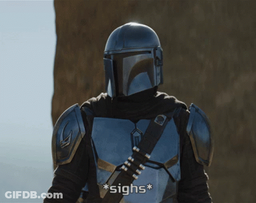 Man In Armor Saying Sighs GIF