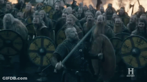 Man In Armor Says Hear Our Cries To Vikings GIF