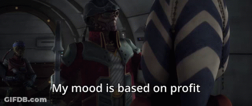 Man In Armor Talking Saying My Mood Is Based On Profit GIF