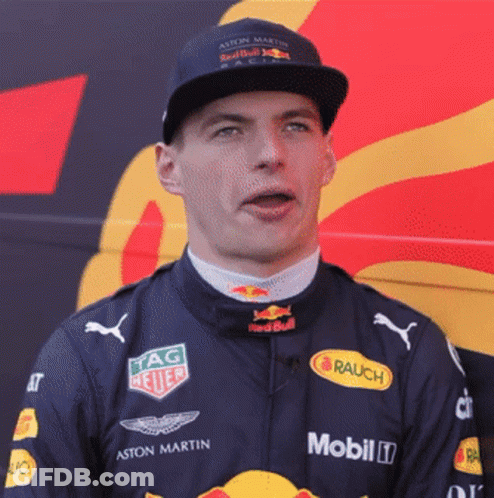Man In Aston Martin Red Bull Hat GIF