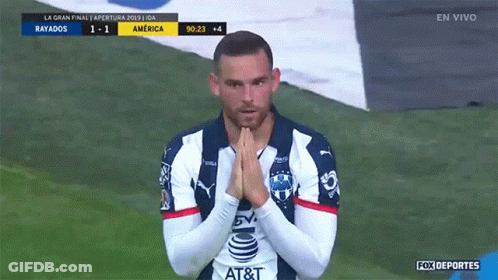 Man In AT&T Soccer Jersey Prays On Field GIF
