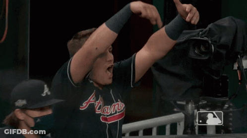 Man In Atlanta Braves Jersey Giving Thumbs Up GIF