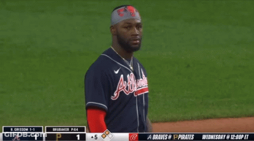 Man In Atlanta Braves Jersey GIF
