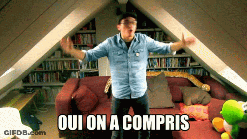 Man In Attic Saying Oui On A Compris GIF