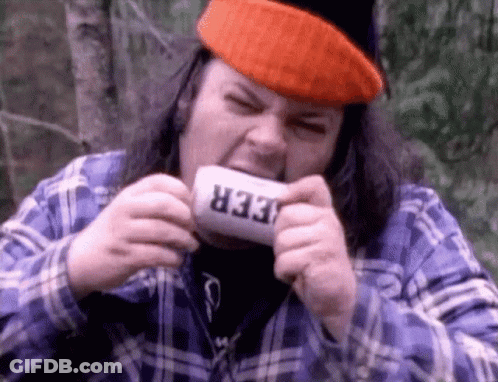 Man In Auburn Sweatshirt Drinking From Bottle GIF