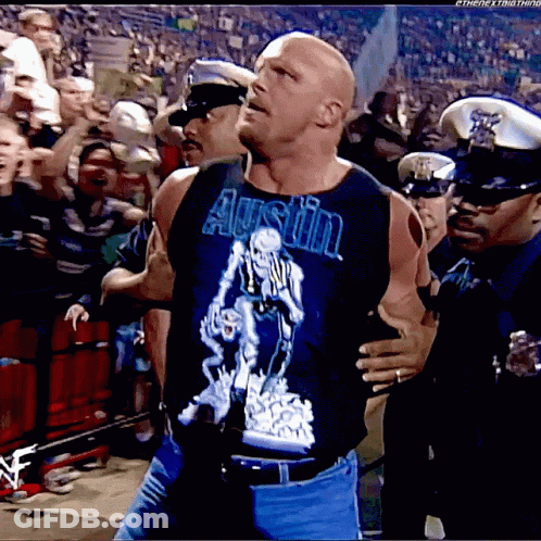 Man In Austin Tank Top Escorted By Police GIF