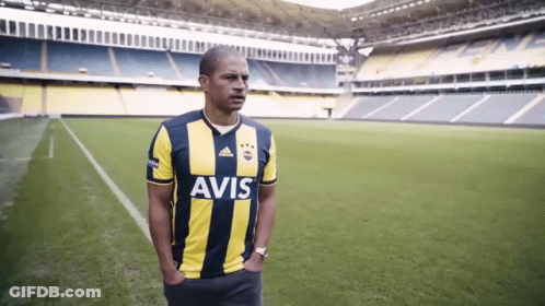 Man In Avis Jersey In Front Of Soccer Field GIF