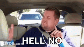 Man In Back Seat Making Funny Face Saying Hell No GIF